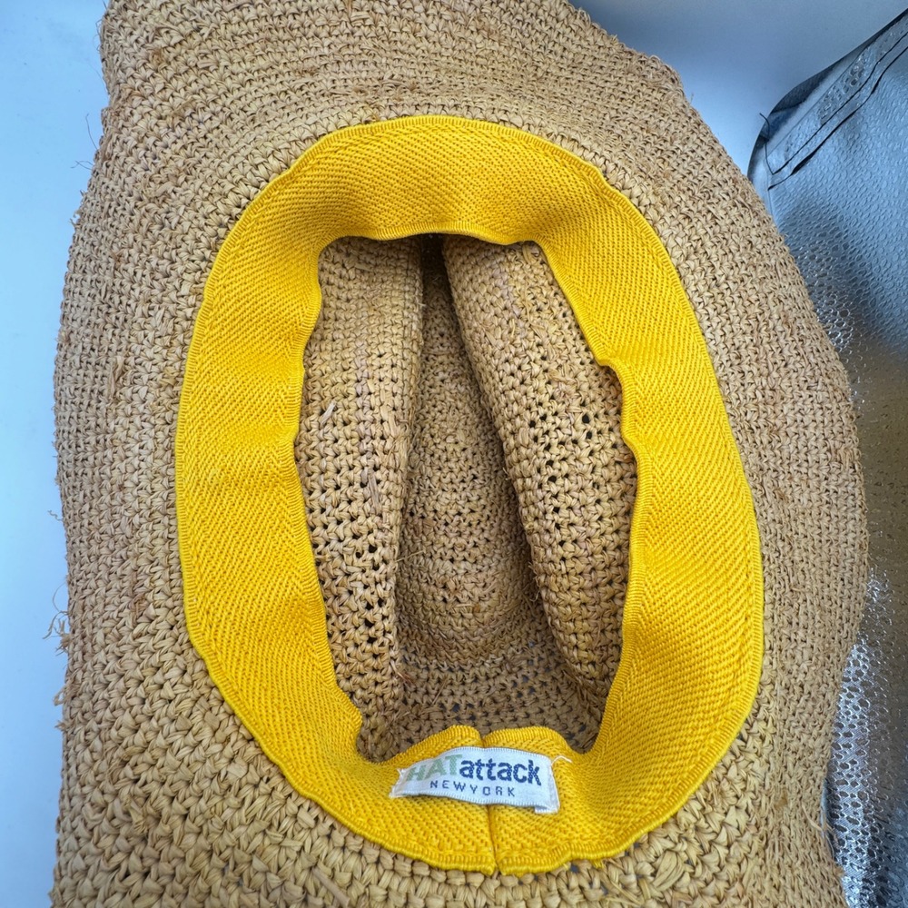 Hat Attack Sun Hat Millie Continental Beach Day Raffia Straw Floppy Wide Brim - Picture 9 of 10